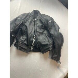Joe Rocket Sonic Leather Jacket Mens Medium Black Motorcycle Racing Armor Padded